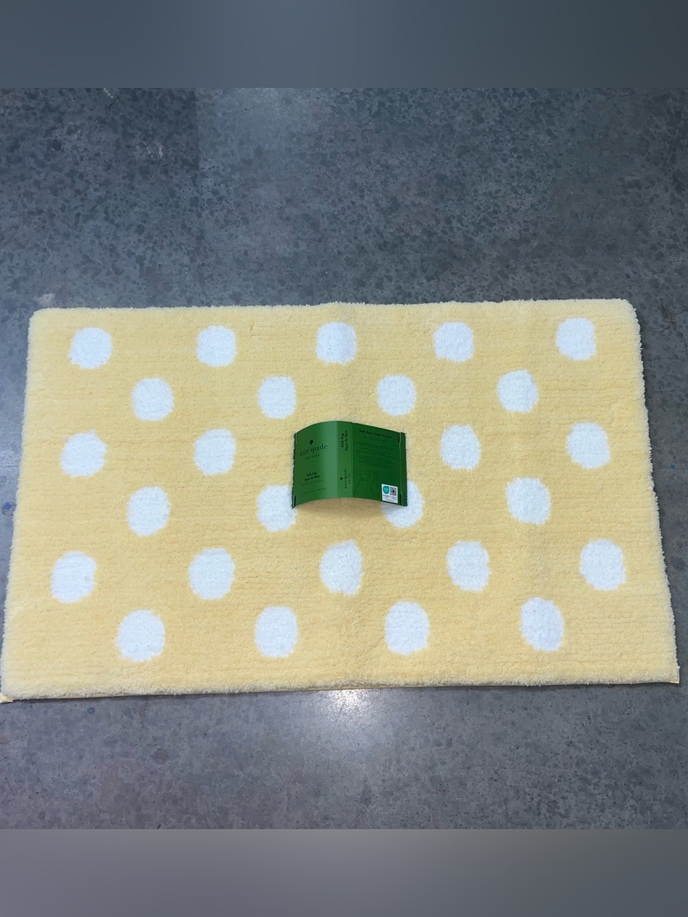 Kate Spade NY Yellow and White Polka Dots Bathroom Rug 20x32in